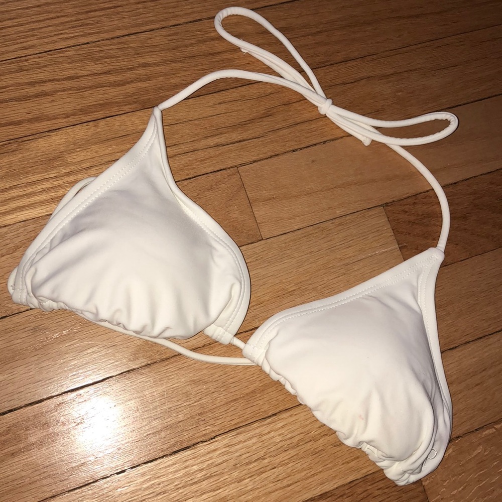 Op white string bikini top
